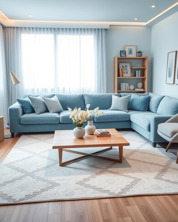 soft blue lighting serenity