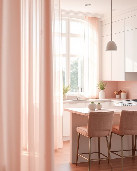 soft blush pink curtains