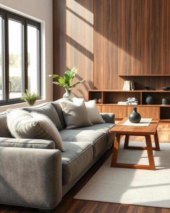 soft fabrics hardwood contrast