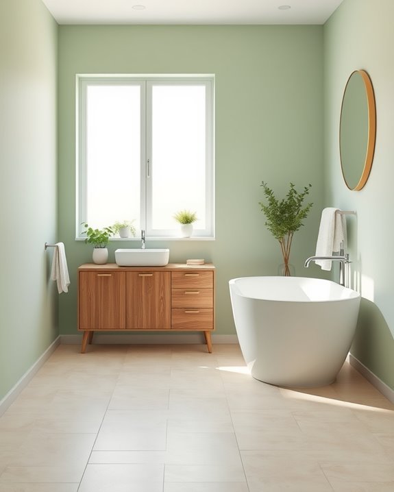 soft green satin finishes