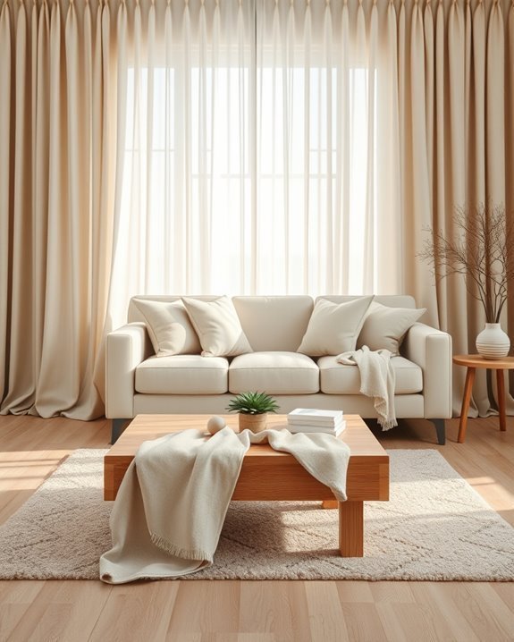 soft inviting beige curtains