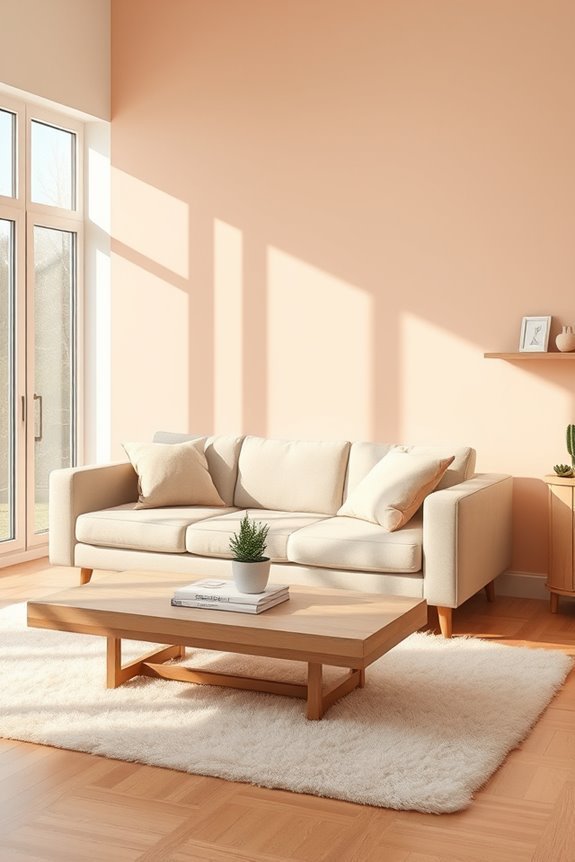 soft inviting pale peach