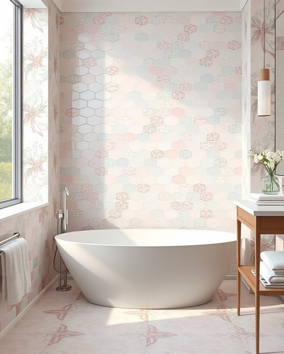 soft pastel bathroom serenity