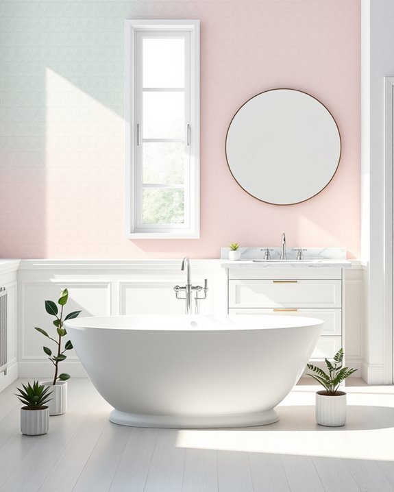 soft pastel bathroom transformation