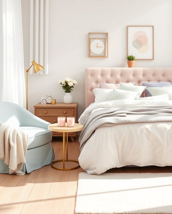 soft pastel bedroom tranquility