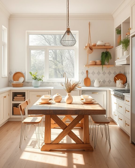 soft pastel boho kitchen