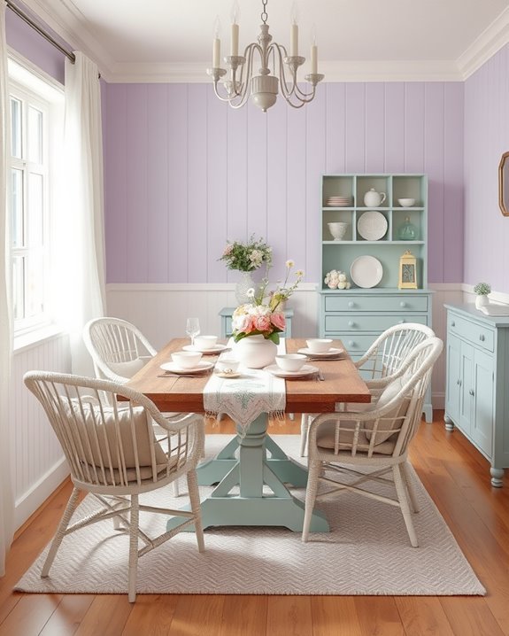 soft pastel dining room