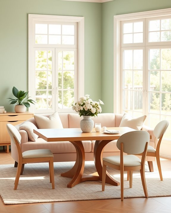 soft pastel dining sofas