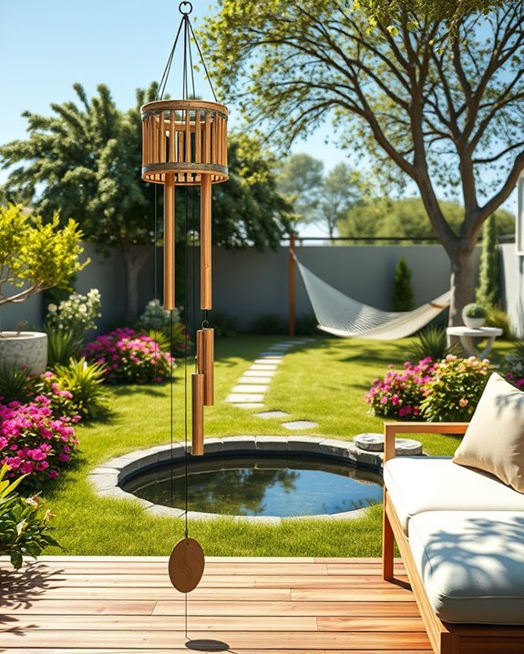 soothing backyard wind chimes