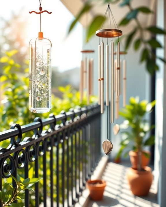 soothing melodic wind chimes