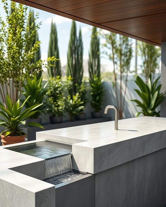 soothing outdoor water feature