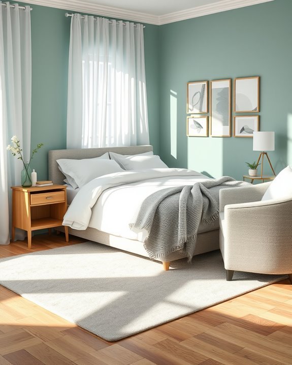 soothing tranquil teal accents