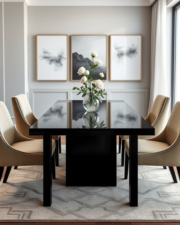 sophisticated black dining elegance