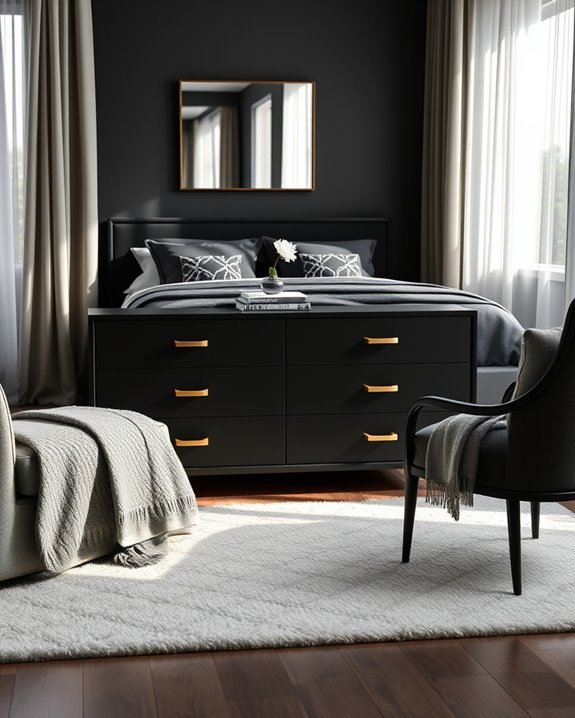sophisticated black dresser elegance
