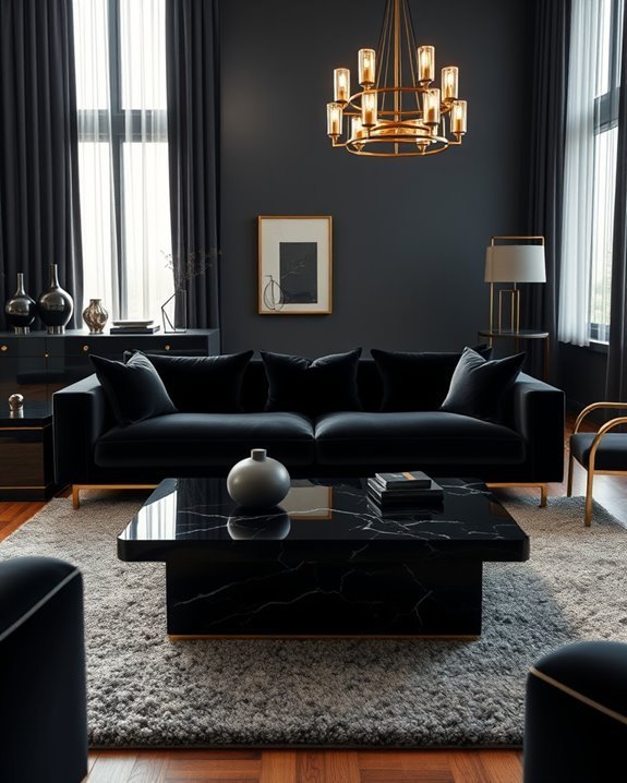 sophisticated black furniture elegance