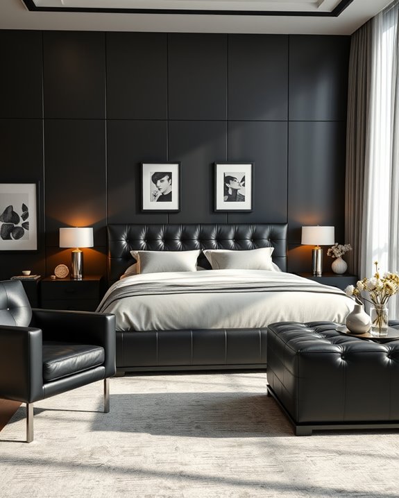 sophisticated black leather elegance