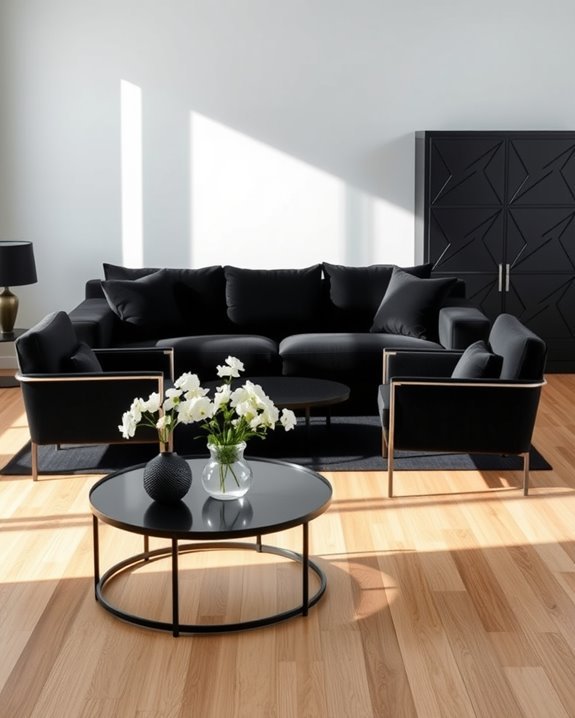 sophisticated black upholstery elegance
