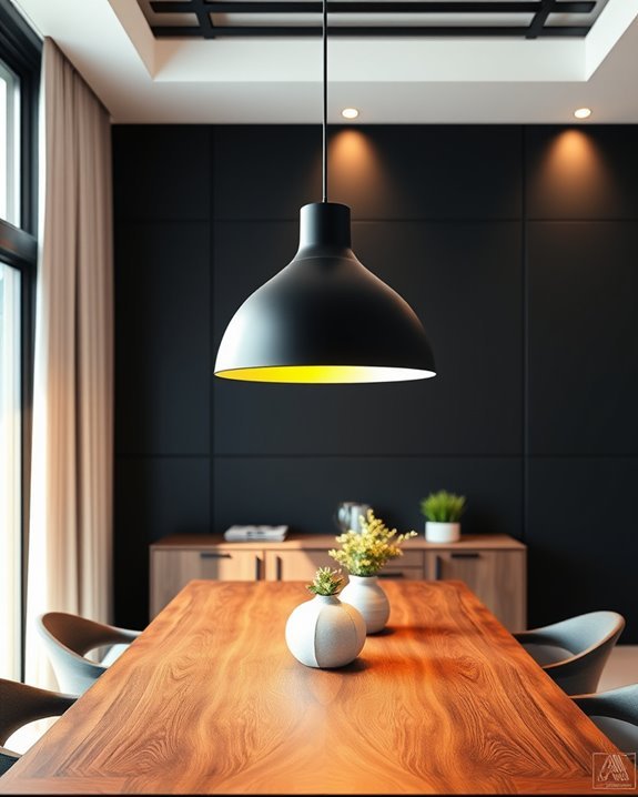 sophisticated black wood lighting