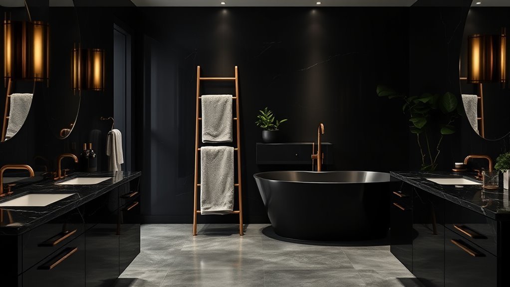 sophisticated dark bathroom aesthetics
