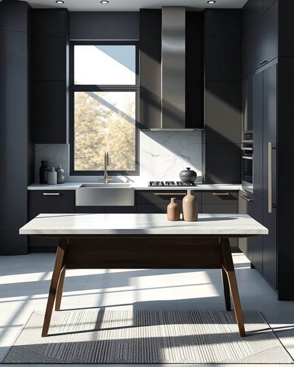 sophisticated dark grey workspace