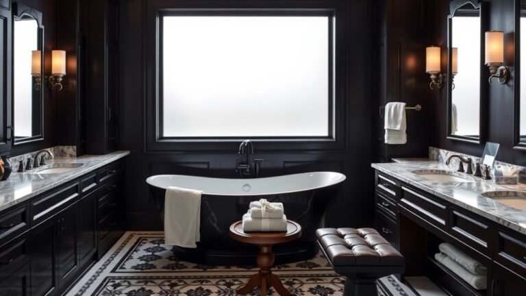 sophisticated dark master bath