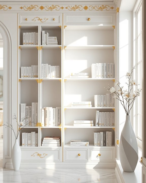 sophisticated gold and white designs