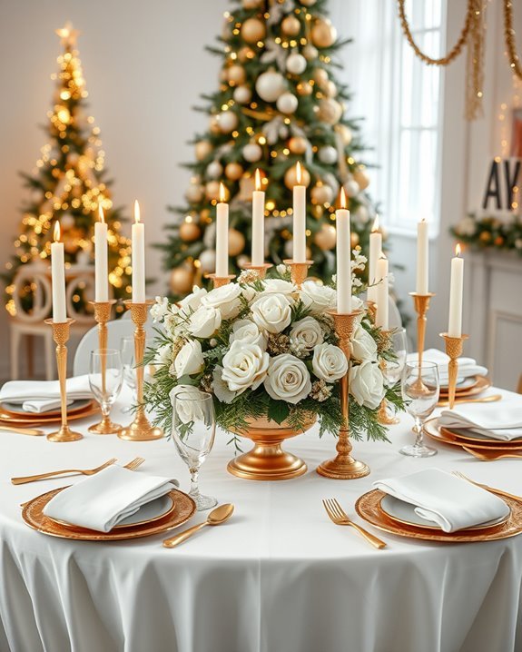 sophisticated gold and white