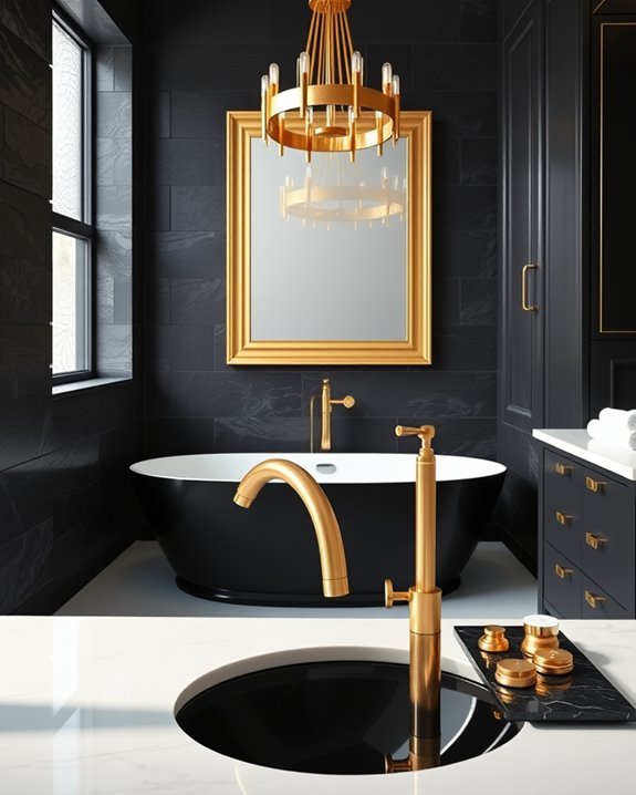 sophisticated gold bathroom fixtures