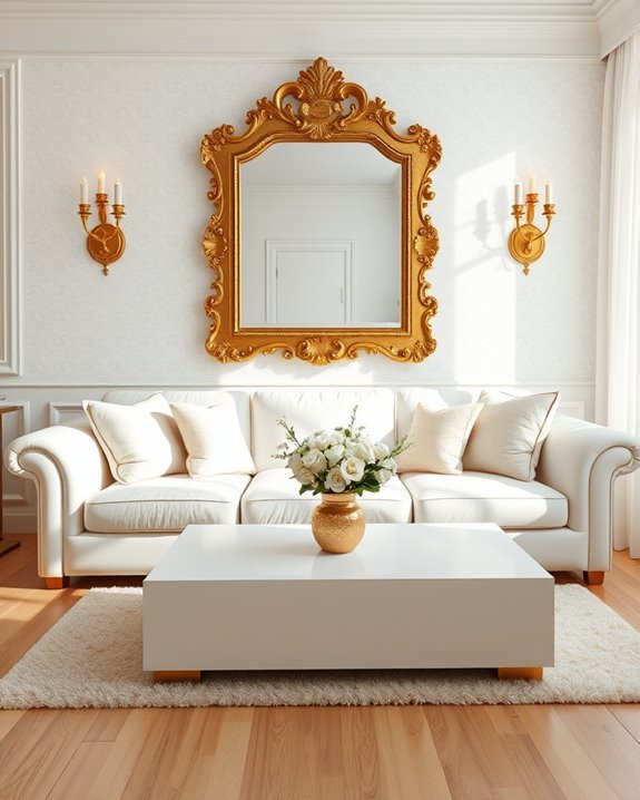 sophisticated gold framed mirrors