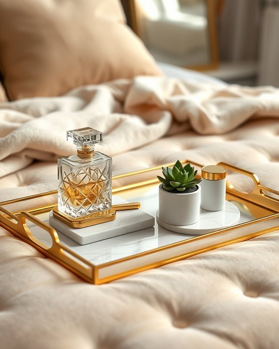 sophisticated gold tray styling