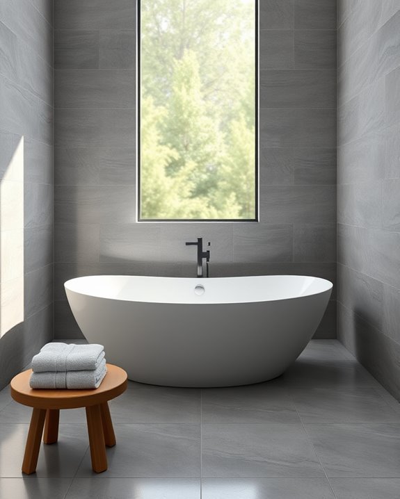 sophisticated gray tile surrounds
