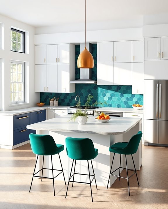 sophisticated kitchen color accents