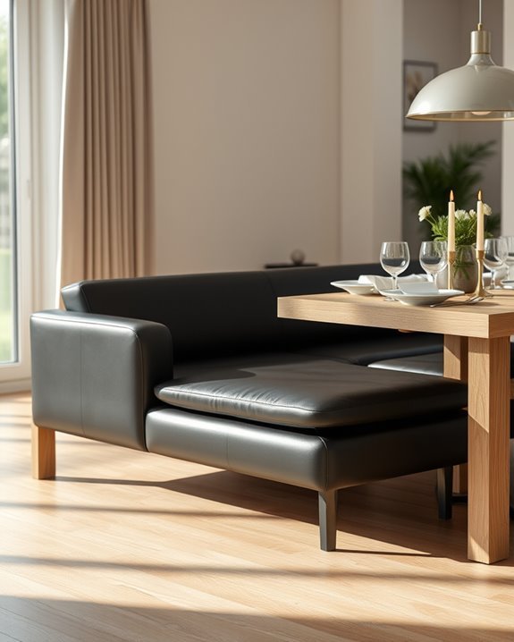 sophisticated leather dining sofas