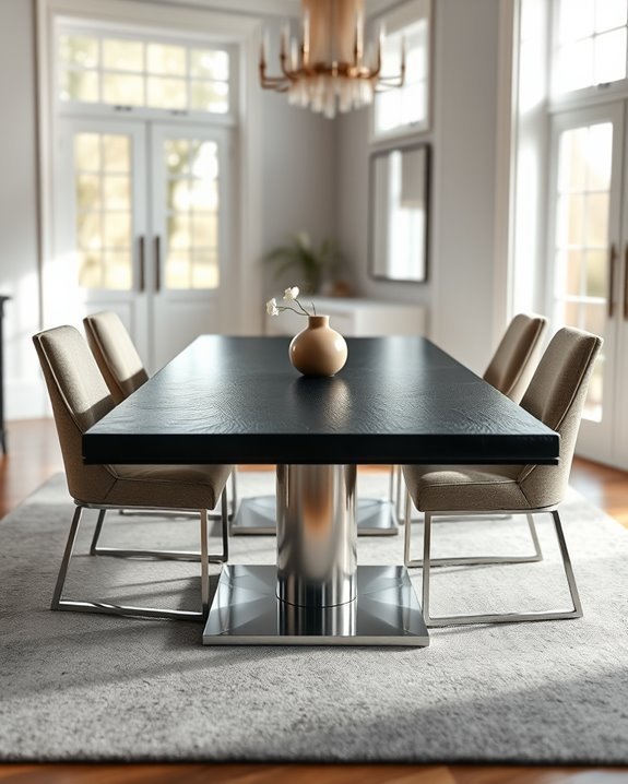 sophisticated leather top table