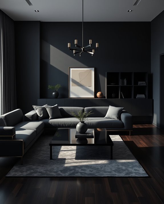 sophisticated minimalist dark aesthetics