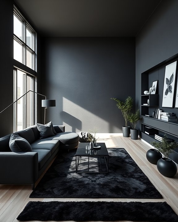 sophisticated monochromatic dark design