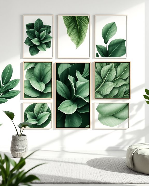 sophisticated monochrome green textures