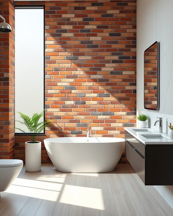 sophisticated rustic brick accents