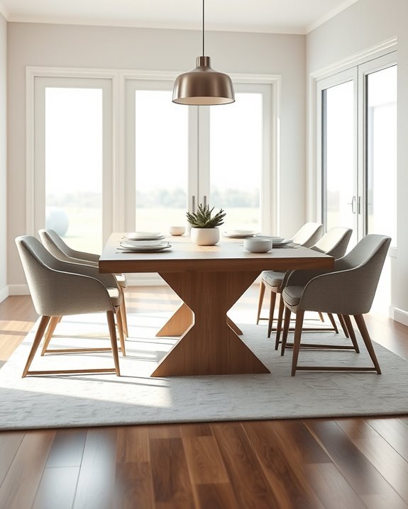sophisticated serene dining space