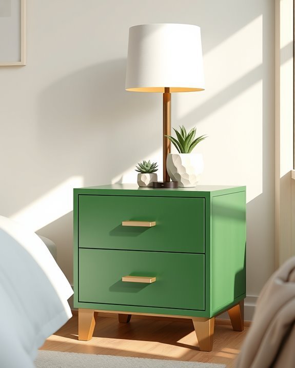 sophisticated two tone bedside table