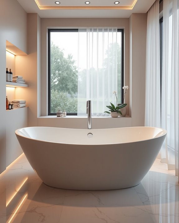 spa bathtub with led lighting