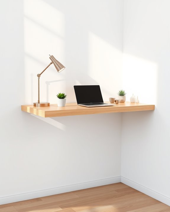 space efficient wall mounted workspace