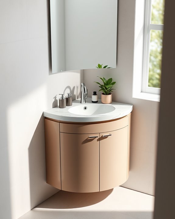 space saving corner vanities