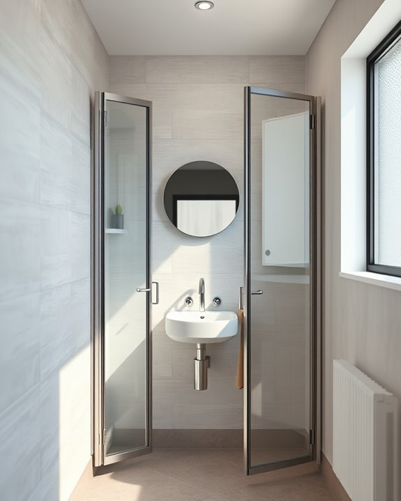 space saving shower door solution