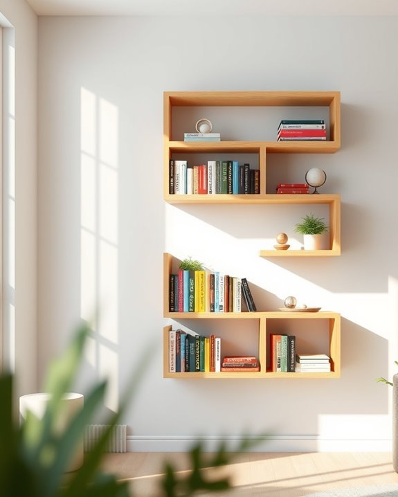 space saving wall bookshelves