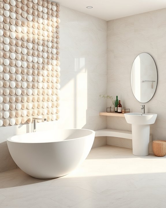 spherical tiles enhance bathrooms