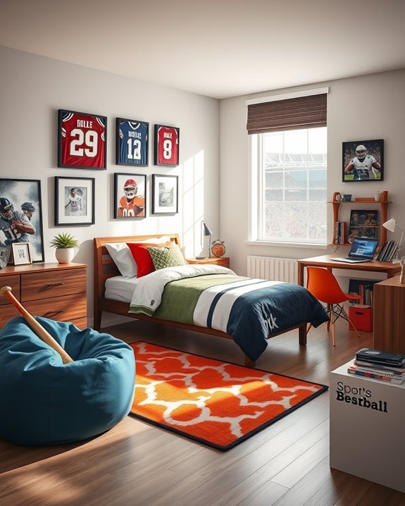 sports themed bedroom design