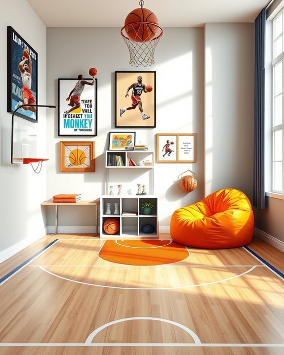 sporty basketball themed room