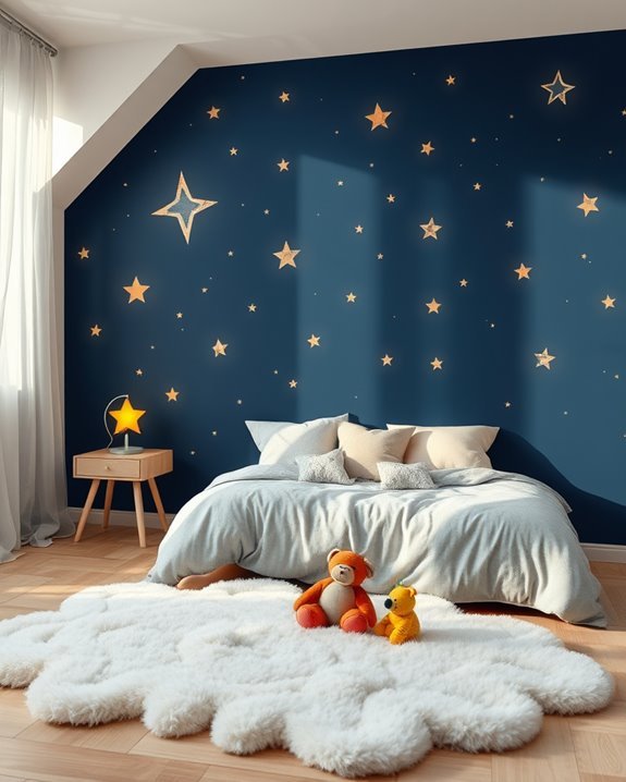 starry night sky mural