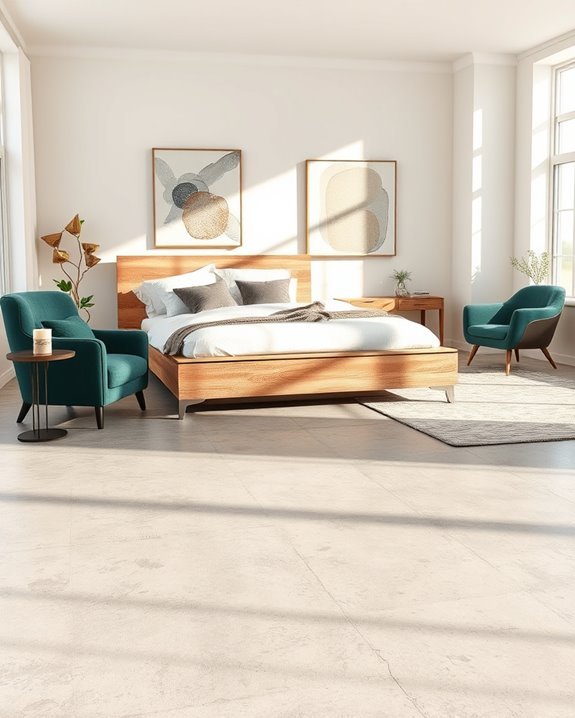 statement furniture enhances concrete